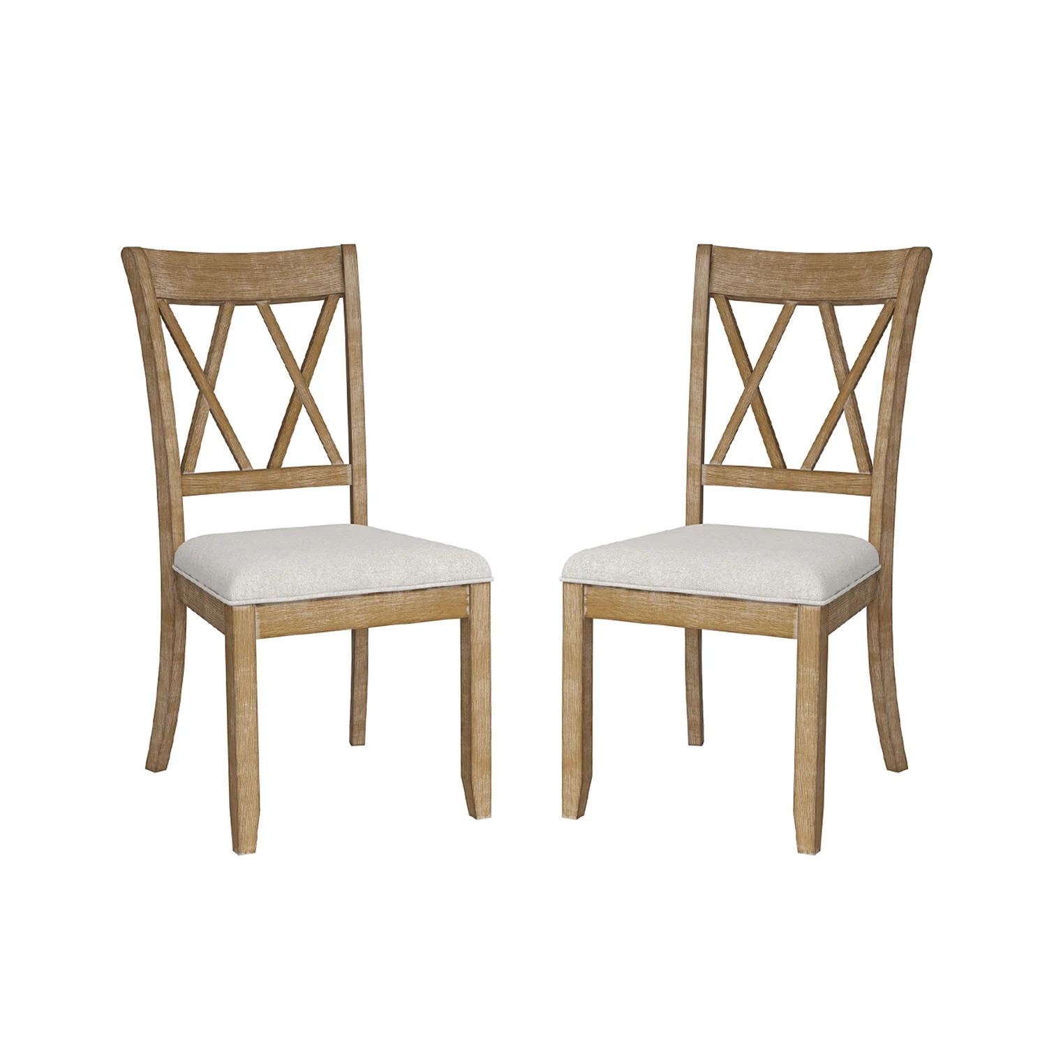 Farmhouse Solid Wood Dining Chairs Upholstered Armless Side Chairs Set of 4 Crossing High Backrest Living Room Kitchen