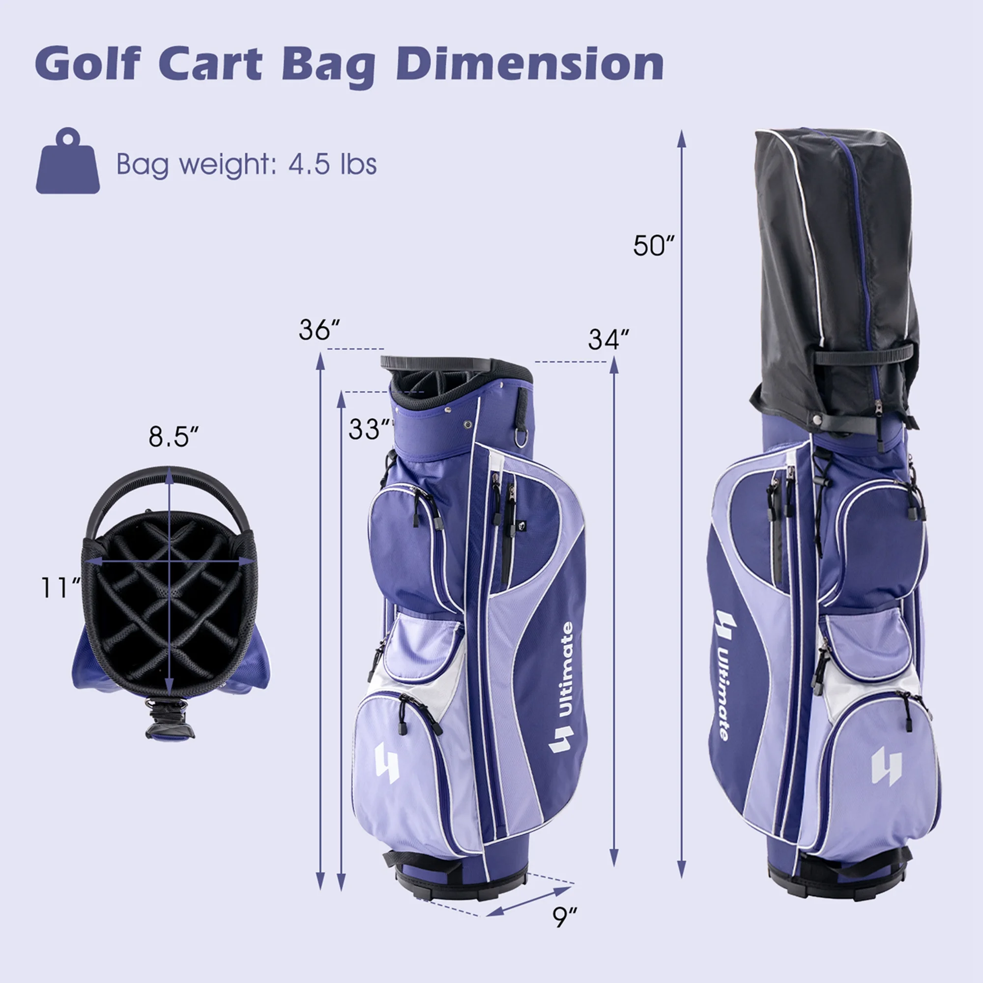 Ultimate Women��s Complete Golf Club Set Golf Club Package Set w/ Rain Hood, Right Hand Purple