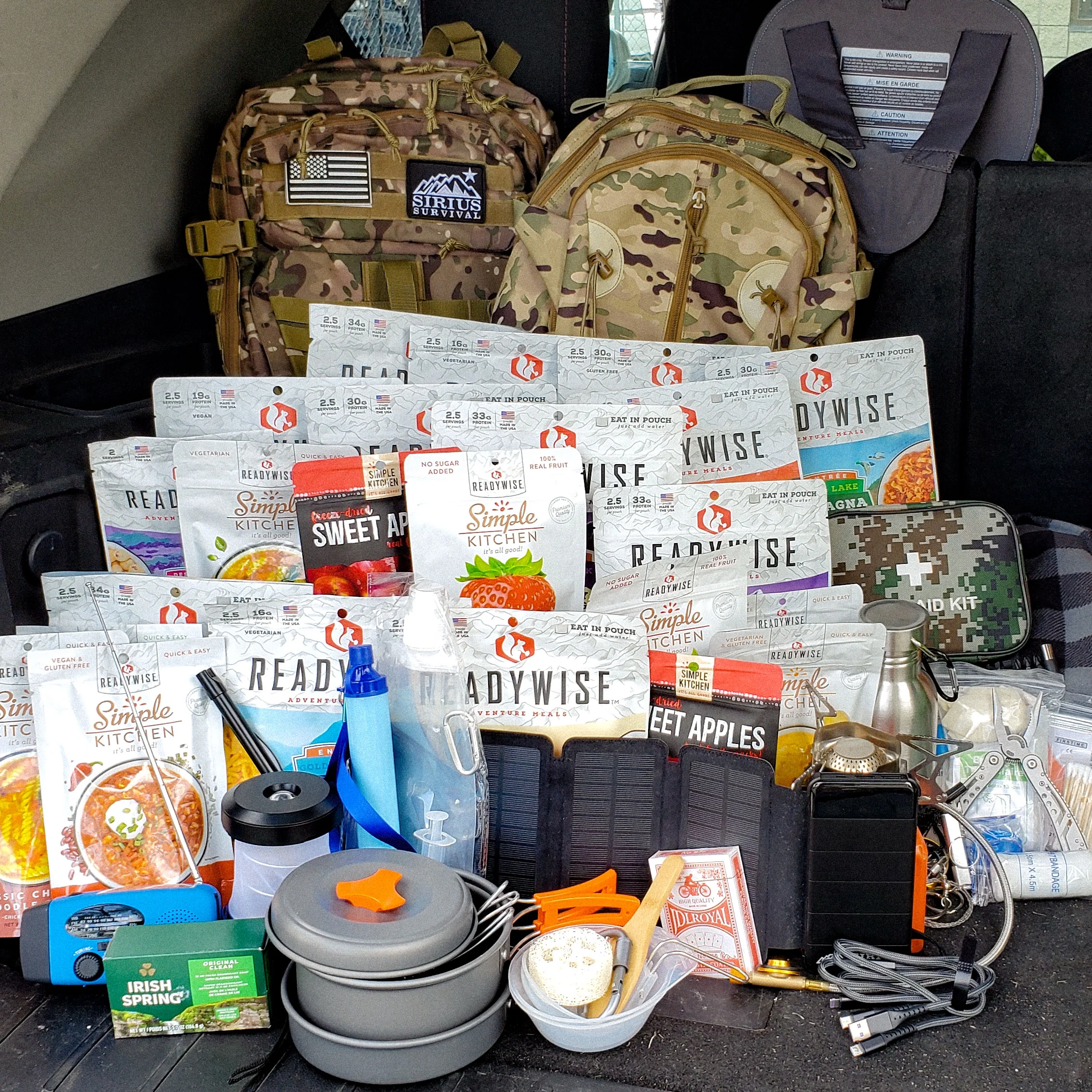 Family Comfort 72 Emergency Survival Kit/Backpack �C 72 Hour for 2 People �C Disaster Preparedness �C Delicious ReadyWise Food, Gear, Lighting, First Aid, Tools & More - Camo