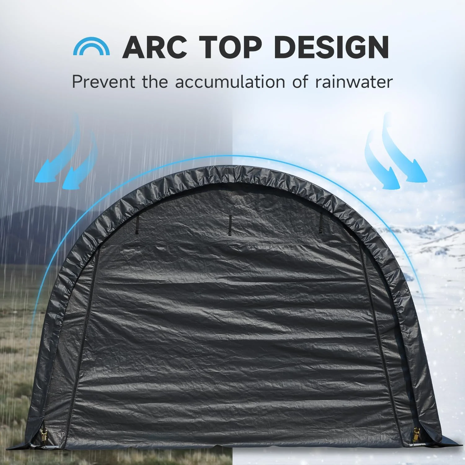 Erommy 12 x 24 FT Heavy Duty Carport, Outdoor Anti-Snow All Covered  Portable Garage with Reinforced All-Steel Frame for Car, Truck, Boat