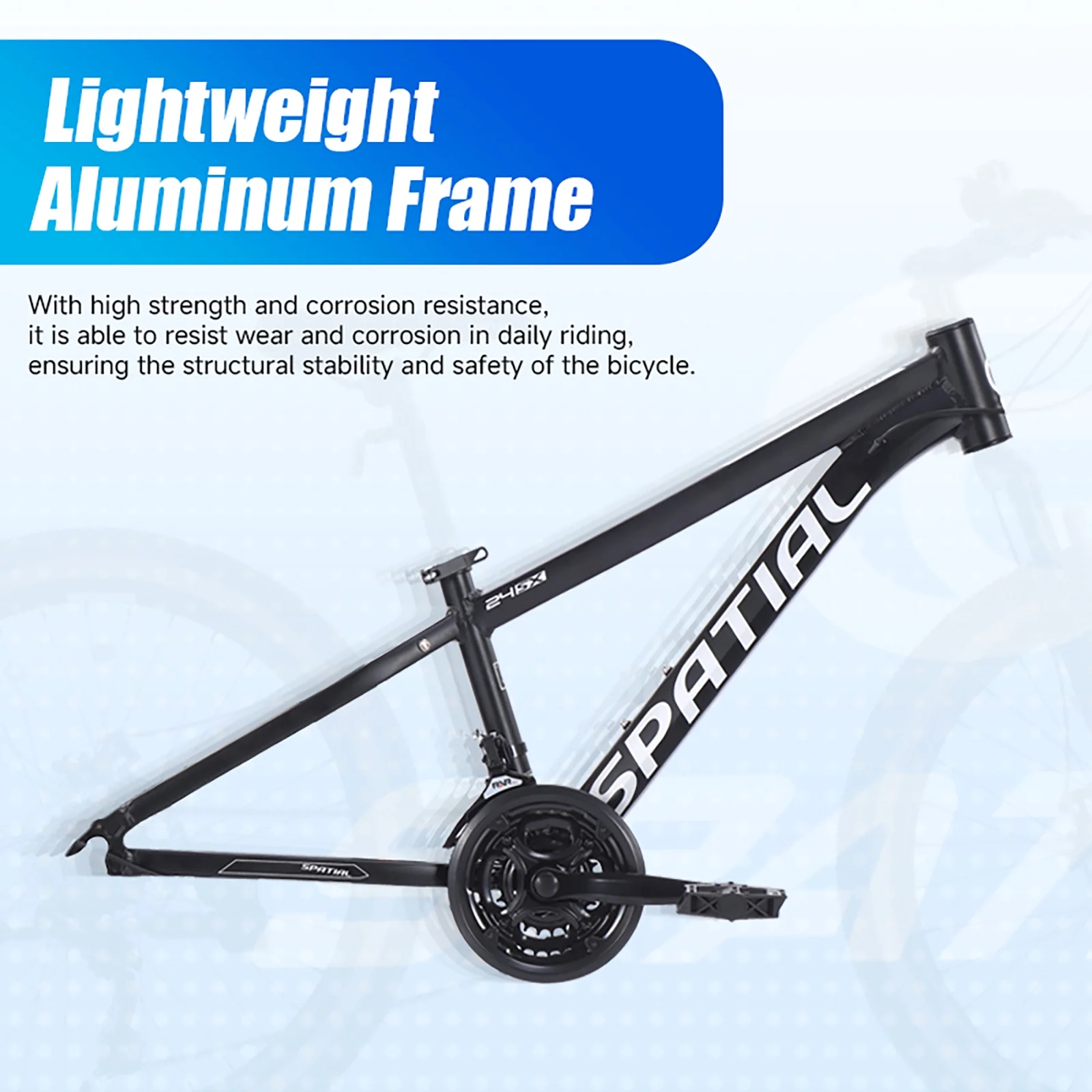 SPATIAL 24 inch Mountain Bicycle for Teenagers,21-Speed Gears MTB Mountain Bikes,Aluminum Frame Dual Disc Brakes