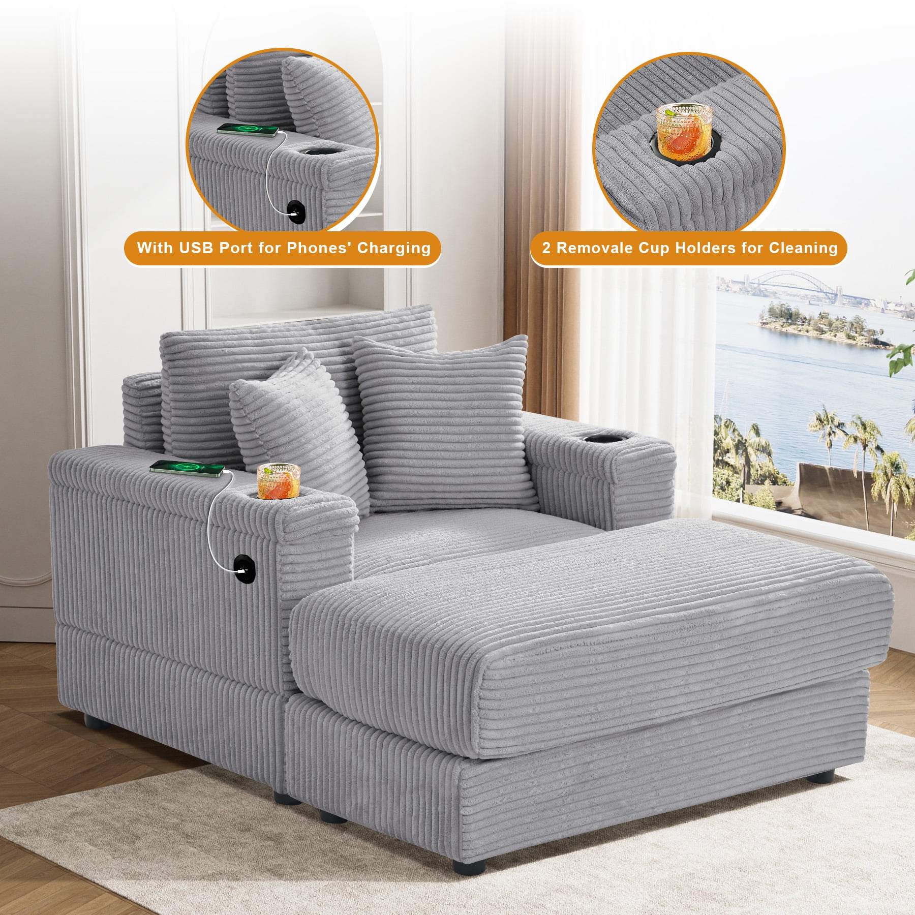 Wiilayok Oversized Lounge Chair Indoor,54