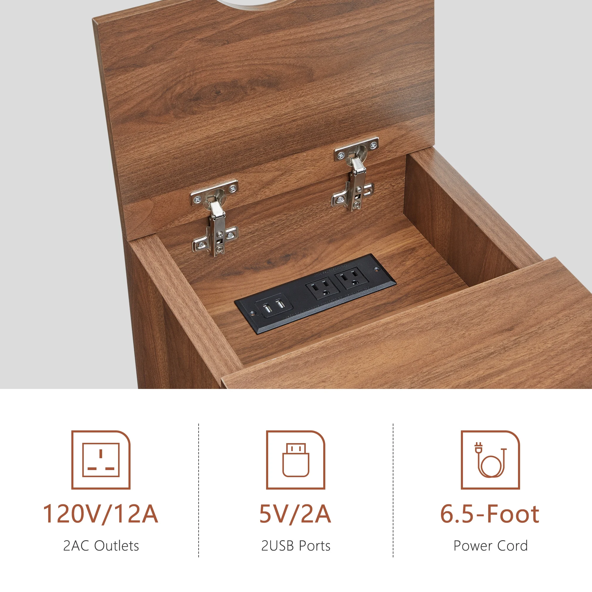 YOCWO Fluted Nightstand for Bedroom Set of 2 , Wood Bedside Table Set of 2 with Drawers, Black