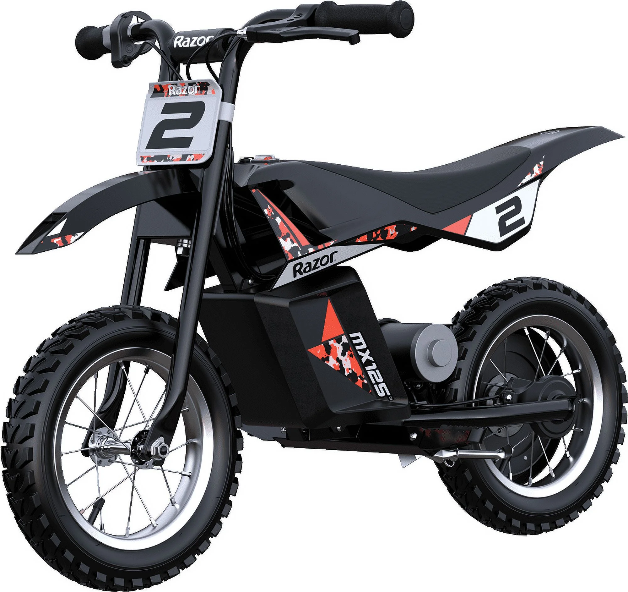 Razor Dirt Rocket MX125 Electric-Powered Dirt Bike - Black with Decal Included, for Child 5+