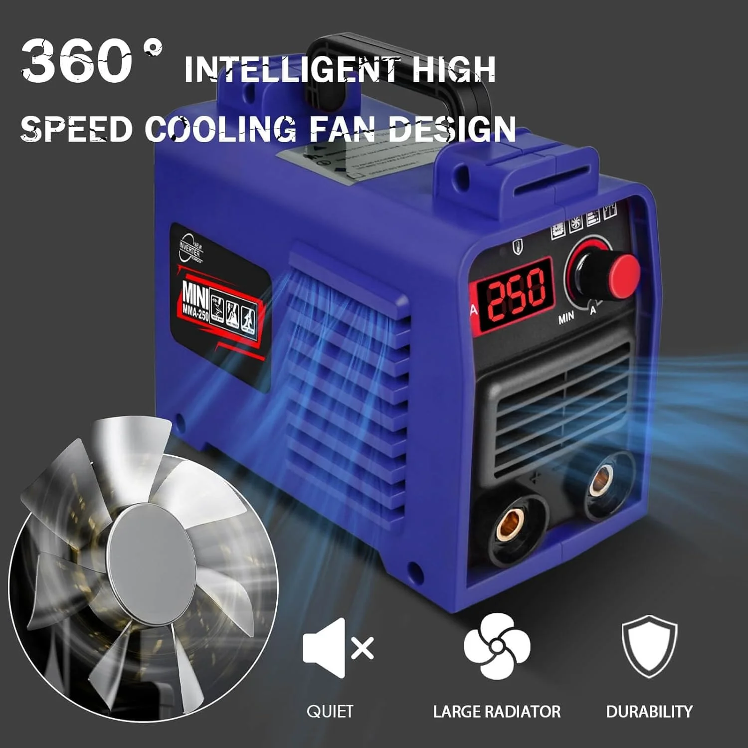 Welding Machine, Upgraded MMA-250A 110V Welder Machine,Portable Stick Welder IGBT Digital Display LCD,Home DIY Arc Welder,Hot Start Arc Force Anti-stick Mini Welder (Blue)