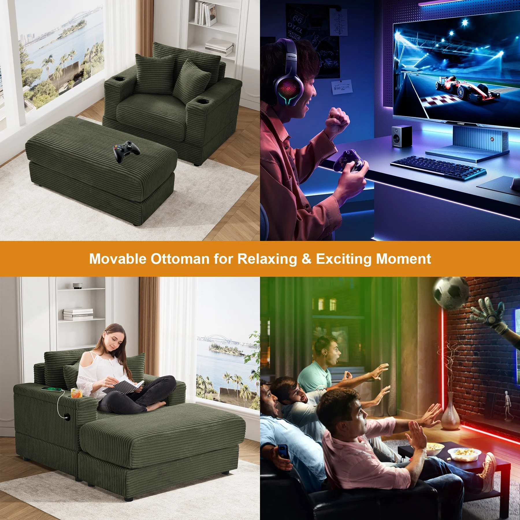 Wiilayok Oversized Lounge Chair Indoor,54