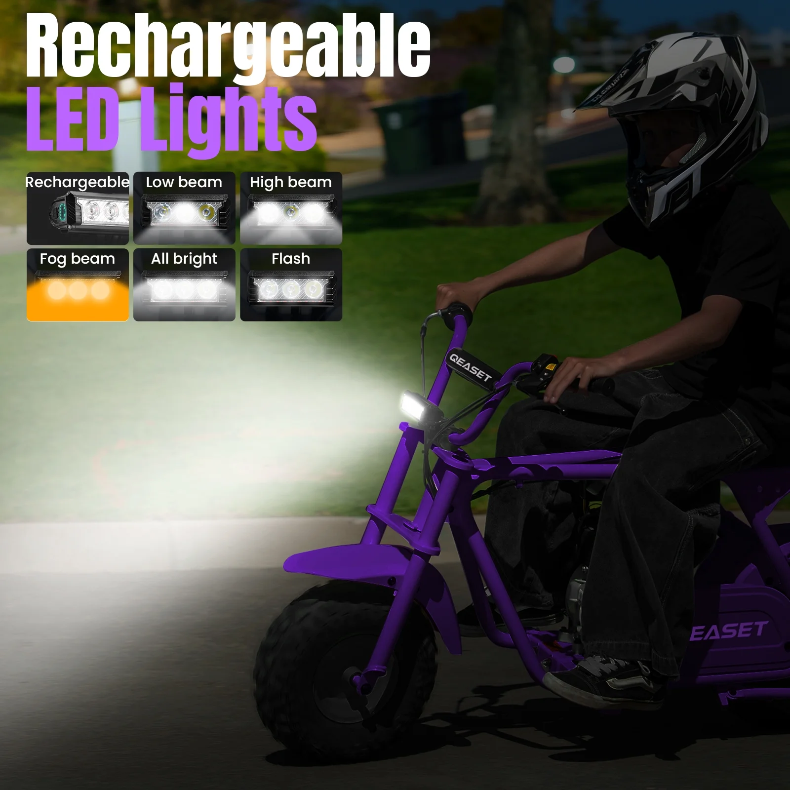 QEASET MB001 Gas Powered Mini Dirt Bike 99CC for Teens and Adults, 25MPH Off Road Motorcycle, Weight Support Up to 200 LBS - Black