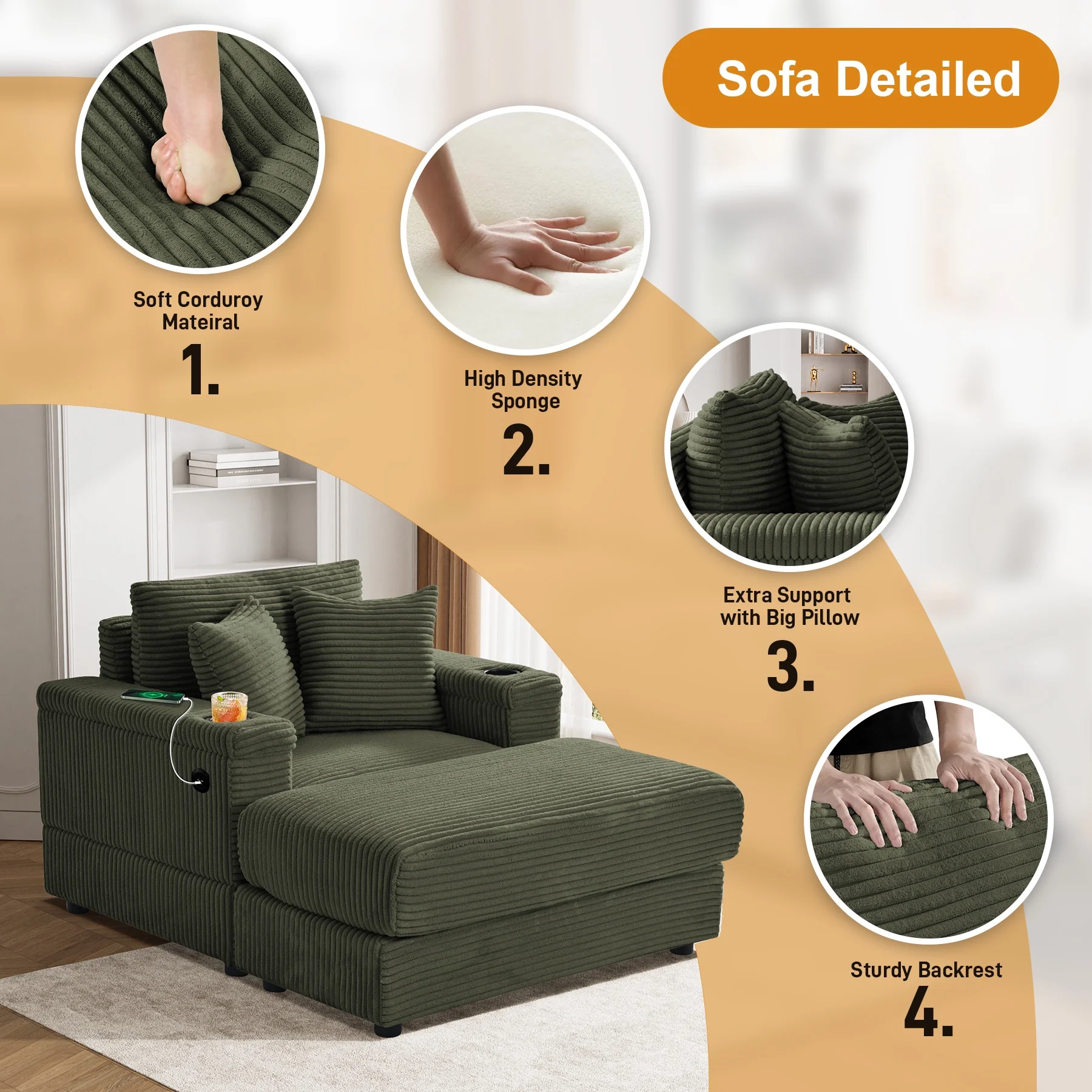 Wiilayok Oversized Lounge Chair Indoor,54