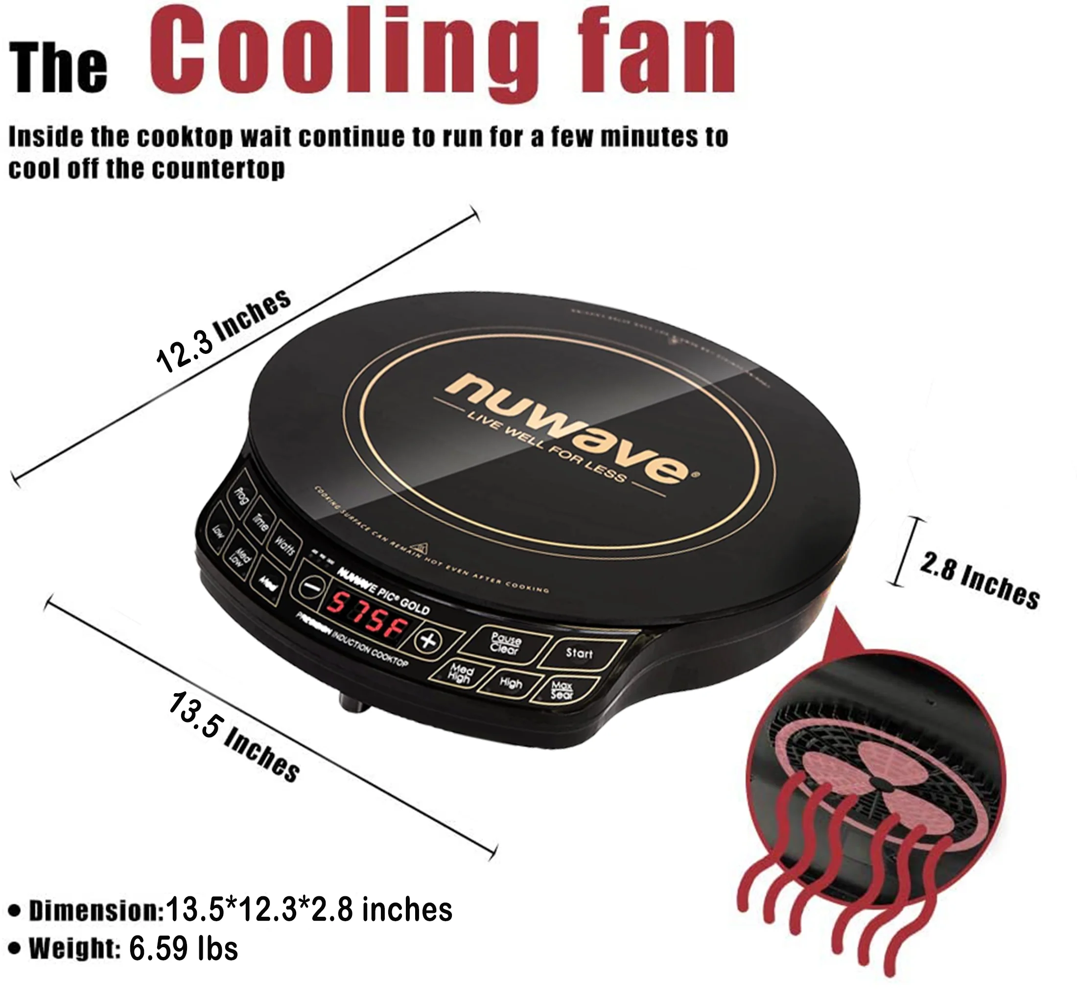 NuWave Electric Double Induction Cooktop 8�� Portable Ultrathin with Sensor Touch Precision Induction Cooktop Burner, Home