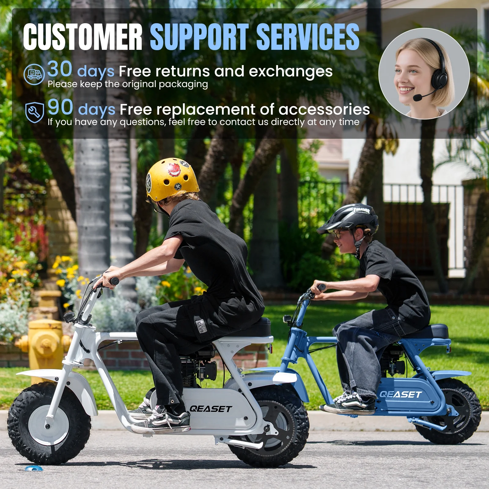 QEASET MB001 Gas Powered Mini Dirt Bike 99CC for Teens and Adults, 25MPH Off Road Motorcycle, Weight Support Up to 200 LBS - Black