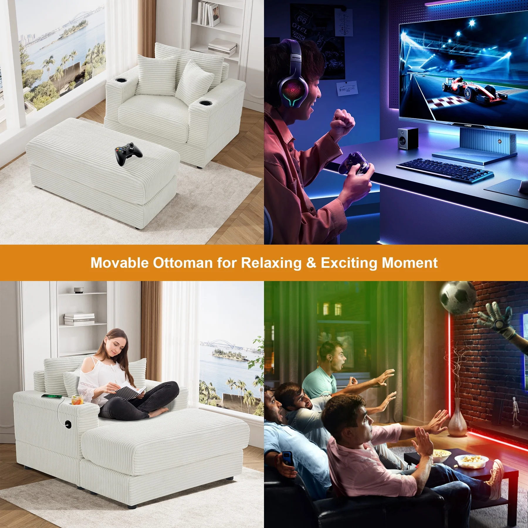 Wiilayok Oversized Lounge Chair Indoor,54