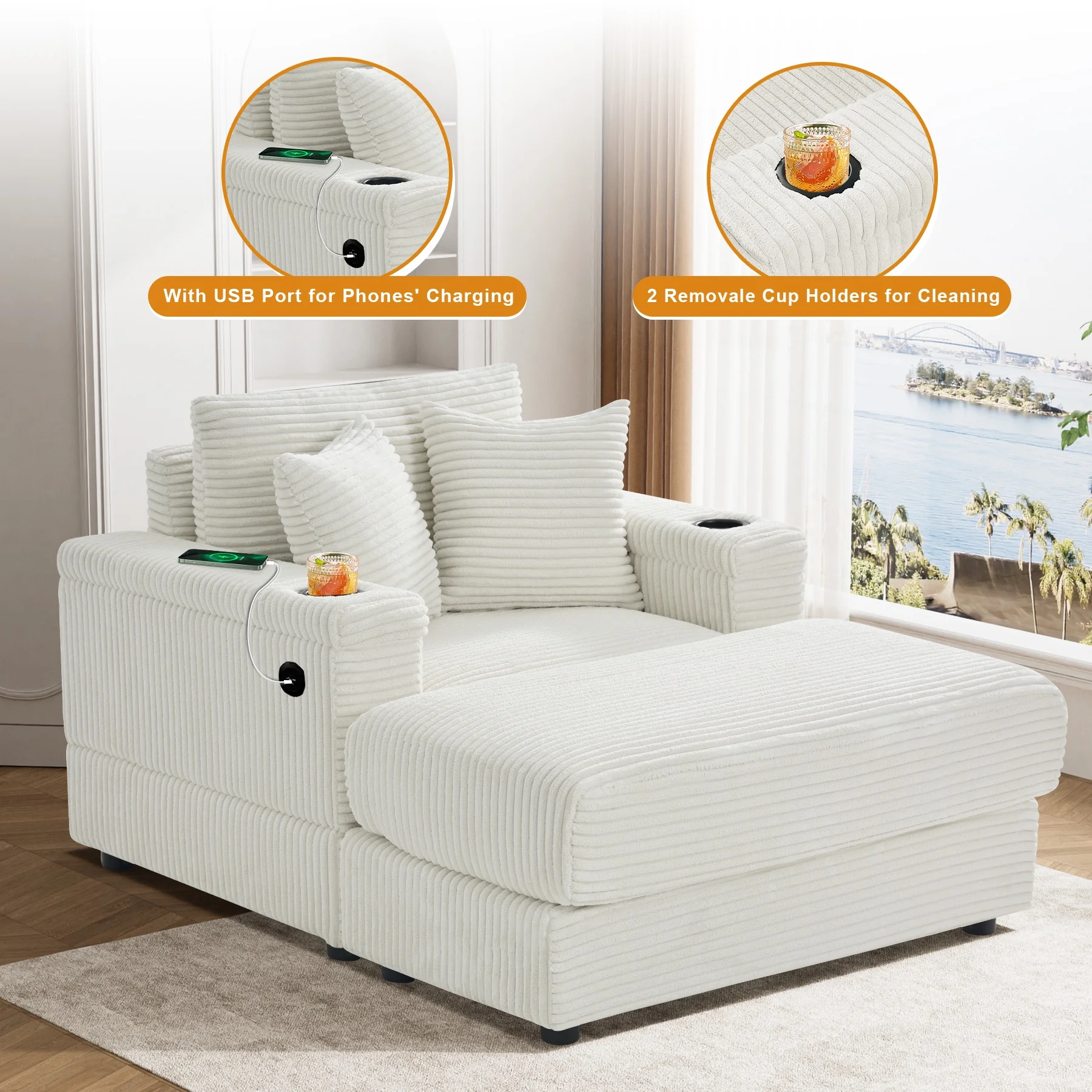 Wiilayok Oversized Lounge Chair Indoor,54