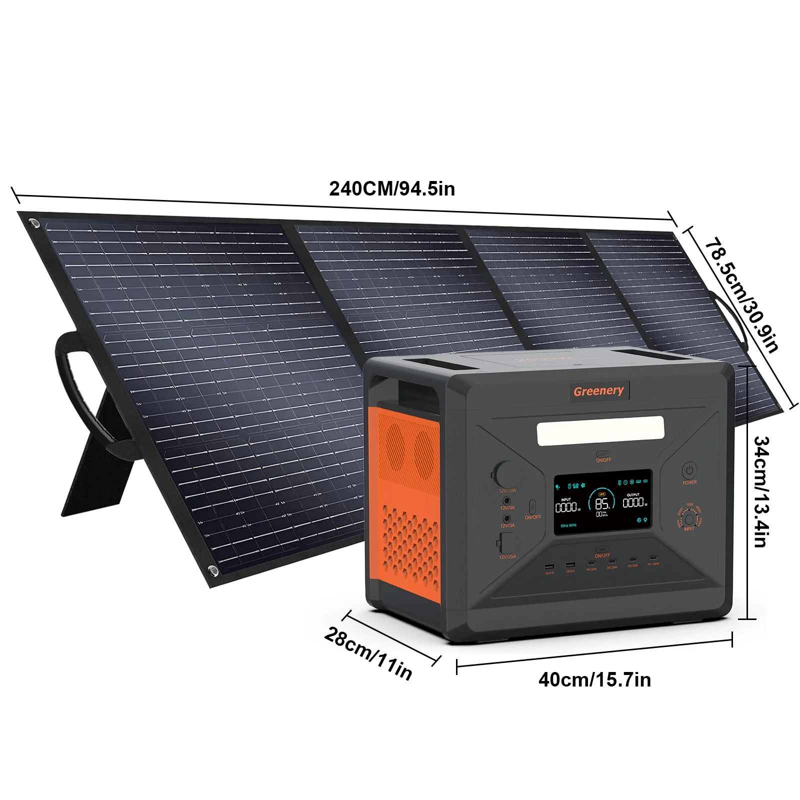 Solarplay 2400W(4800W Peak) Solar Generator, with 400W Solar Panel,2160Wh Portable LiFePO4 Battery Power Station for Camping Home Backup RV