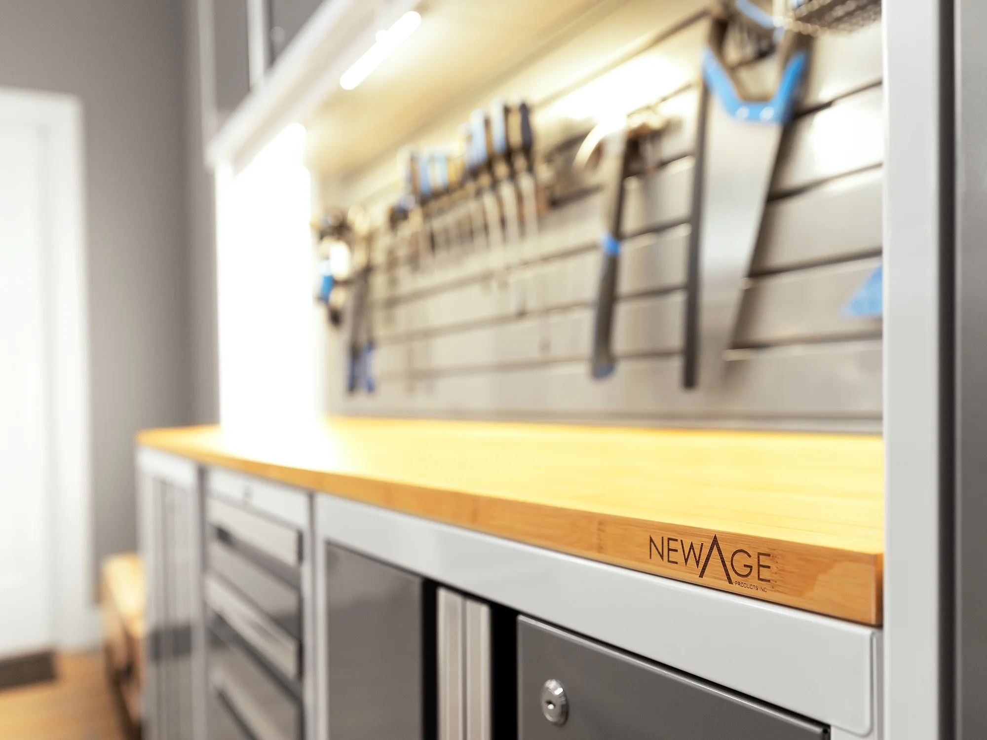 NewAge Products Bold Series Gray 10 Piece Cabinet Set, Heavy Duty 24-Gauge Steel Garage Storage System, Slatwall Included