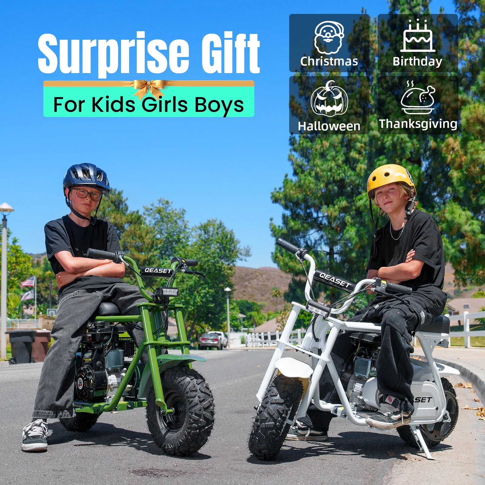 QEASET MB001 Gas Powered Mini Dirt Bike 99CC for Teens and Adults, 25MPH Off Road Motorcycle, Weight Support Up to 200 LBS - Black