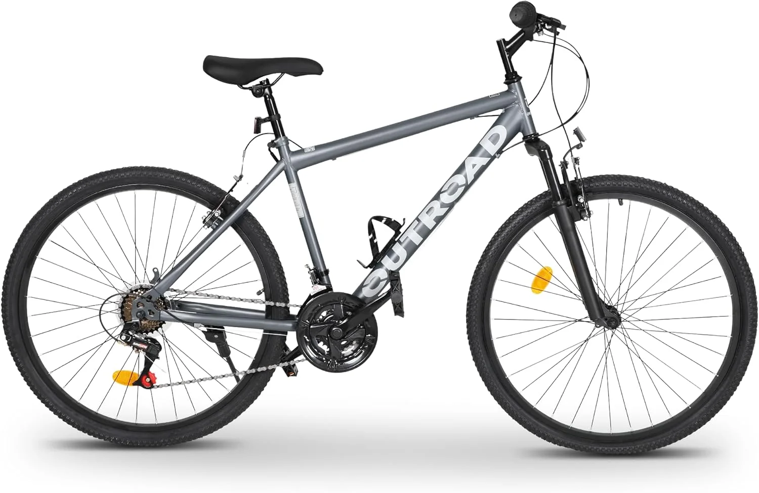 Outroad 26 Inch Mountain Bike, 7/21-Speed/High-Carbon Steel/Aviation Grade Frame, Dual Disc/V Brake, Adjustable Ergonomic Seat Bicycle for Men Women Adult, Quick Assembly in 20 Minutes