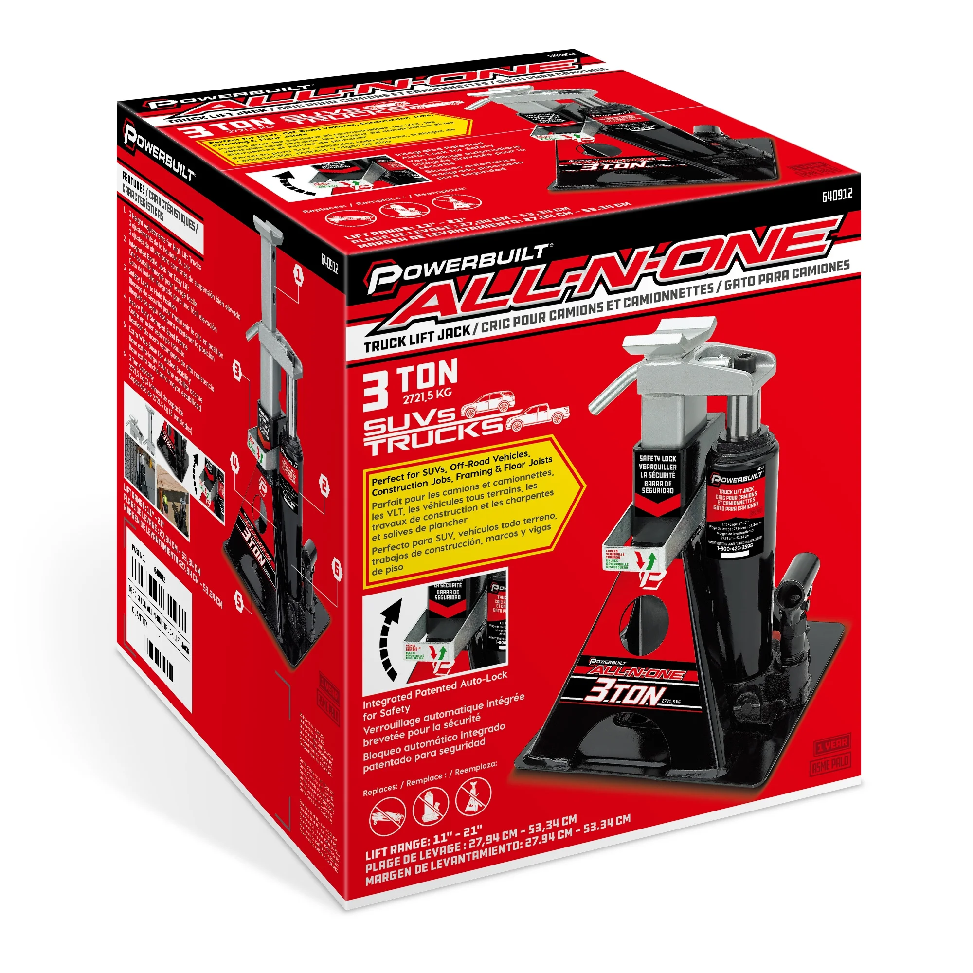 Powerbuilt 3 Ton All in One Truck Lift Jack - 640912