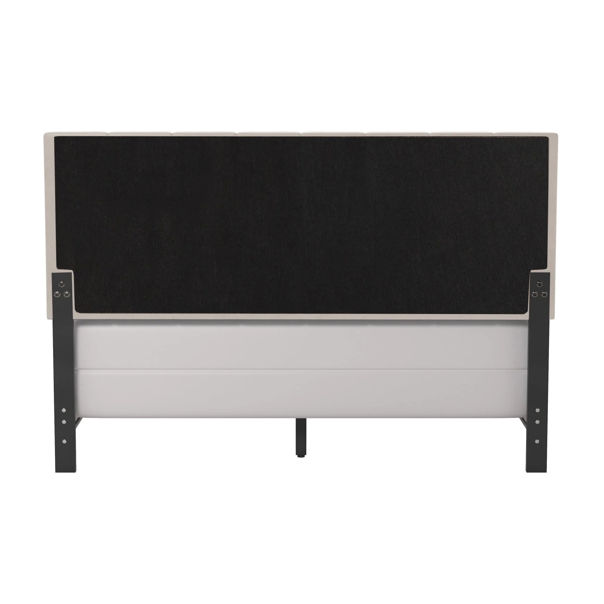 Reece Channel Stitched Upholstered Queen Bed, Ivory, by Hillsdale Living Essentials