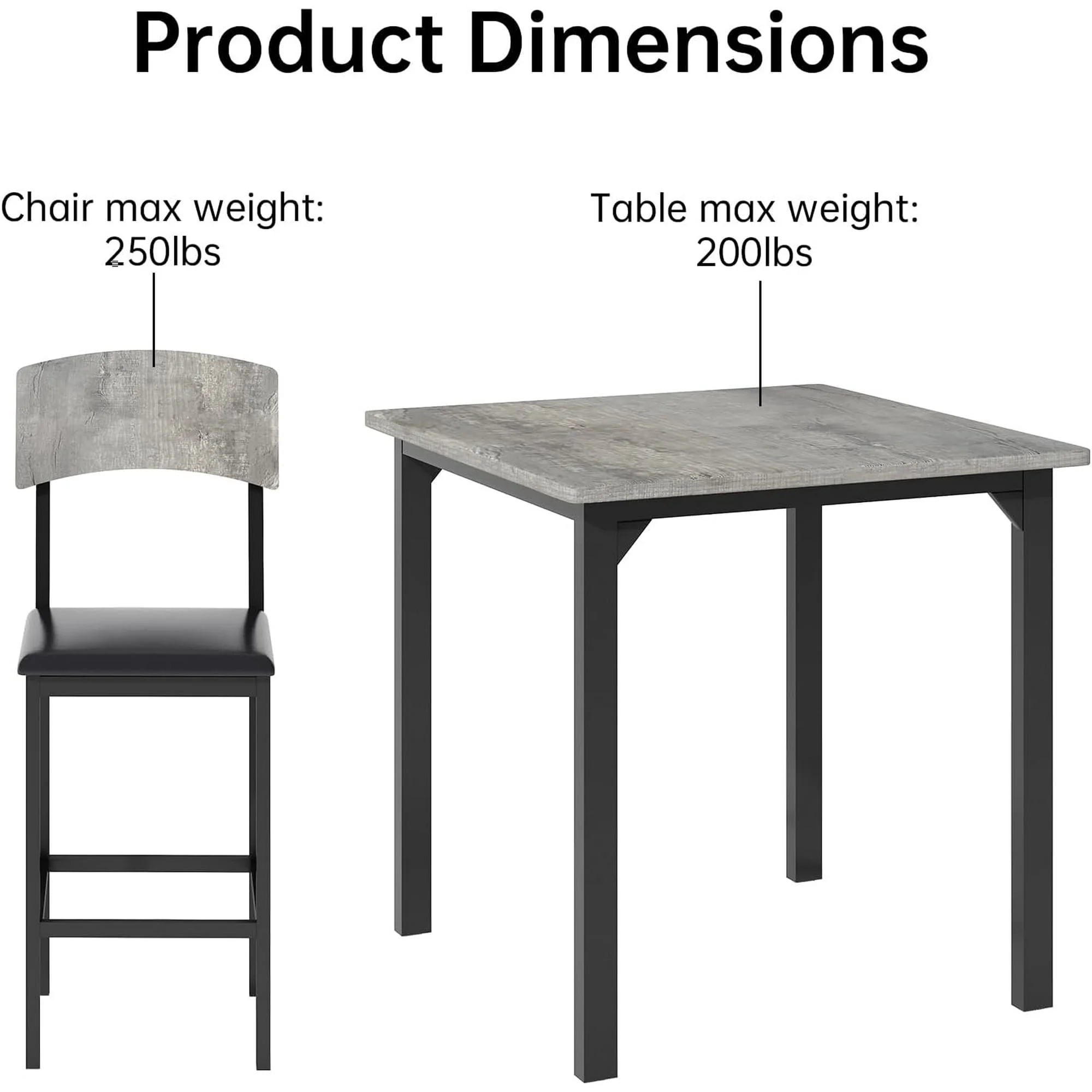 Lamerge 4 Person Dining Table Set, Solid Wood Dining Table with 4 Upholstered Leather Chairs, Modern Kitchen Dining Room Dining Table Set for Small Spaces, Apartments, Kitchens, Dining Rooms. White