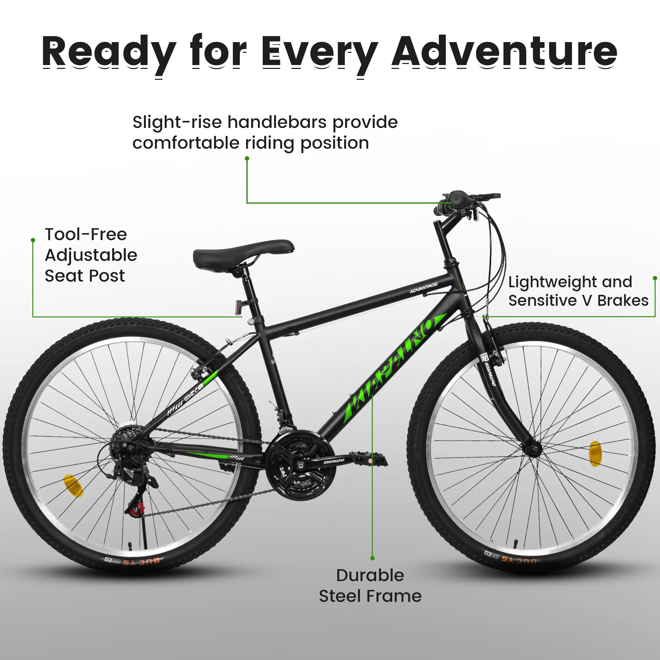 Ecarpat Mountain Bike 26 Inch for Men Women, 21 Speeds High-Carbon Steel Frame, Classic Adult Teens Sport Bicycle, V Brakes Bicycle for Snow City Commuters and Short Trip