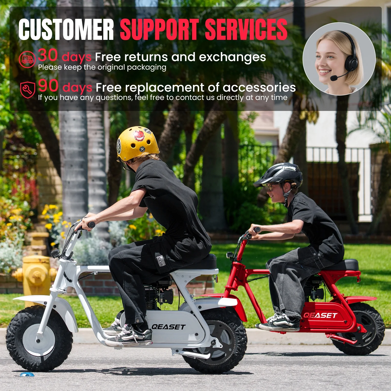 QEASET MB001 Gas Powered Mini Dirt Bike 99CC for Teens and Adults, 25MPH Off Road Motorcycle, Weight Support Up to 200 LBS - Black