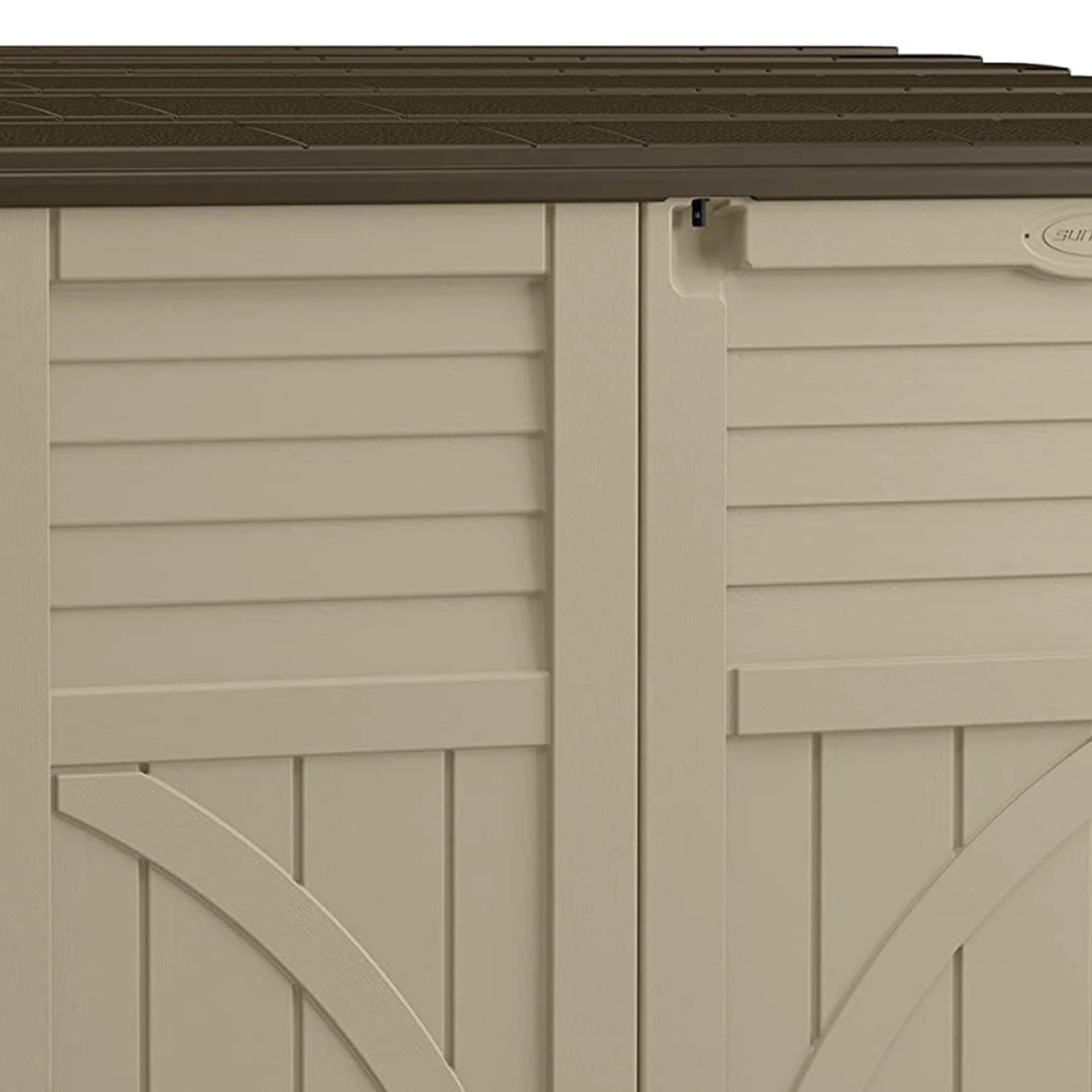 Suncast 34 Cubic ft Horizontal Compact Outdoor Storage Shed, Sand