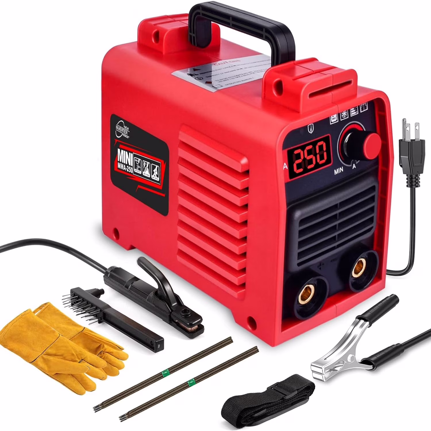 Welding Machine, Upgraded MMA-250A 110V Welder Machine,Portable Stick Welder IGBT Digital Display LCD,Home DIY Arc Welder,Hot Start Arc Force Anti-stick Mini Welder (Blue)